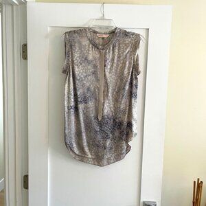 Rebecca Taylor Silk Top in Pastel Leopard Print